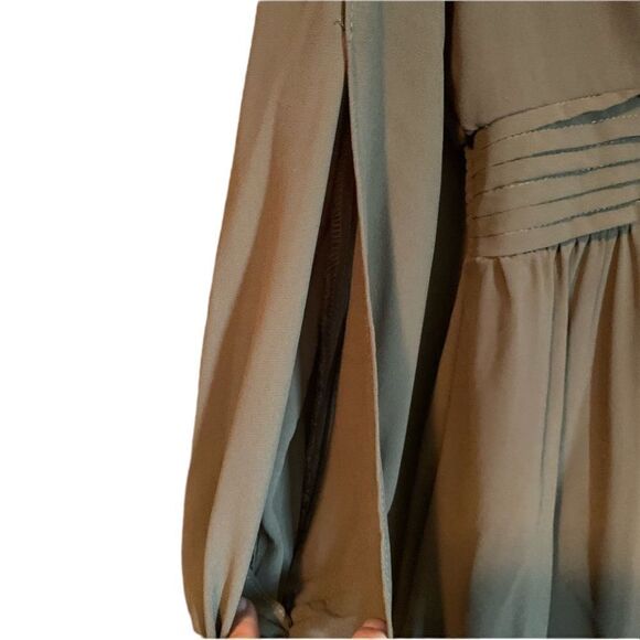 3 for $30! Very J brown deep v long sleeve dress - Picture 10 of 14